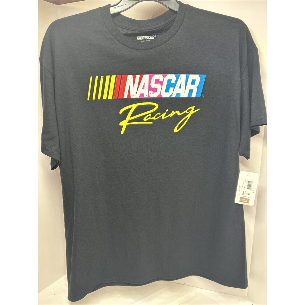 NASCAR Racing T-shirt Men'x XL Black Graphic Print Short Sleeves